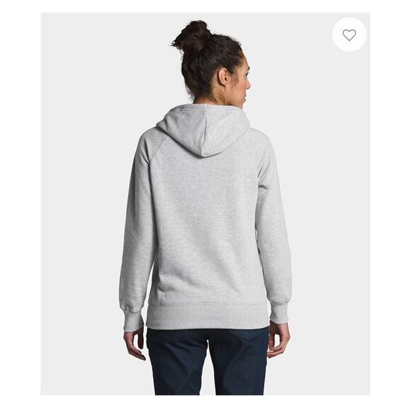 The North Face Women’s M Half Dome Hoodie Light Grey Heather Black Logo EUC - Picture 2 of 12